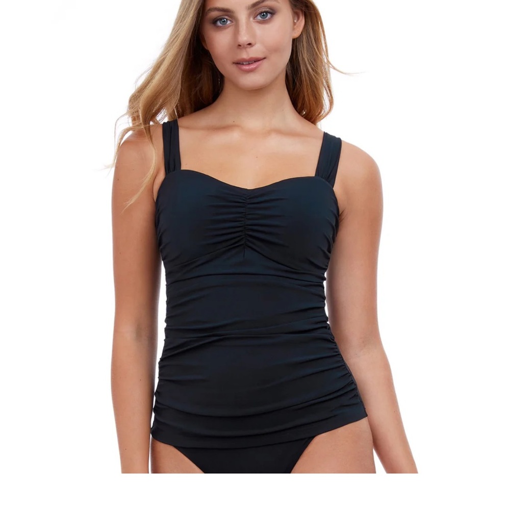NWT Profile by Gottex Tutti Fruitti scoop neck shirred underwire tankini top